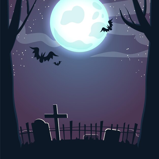 Quadro de Halloween à noite