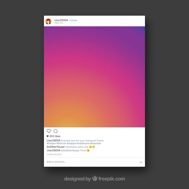 Vetor grátis quadro de instagram decorativo