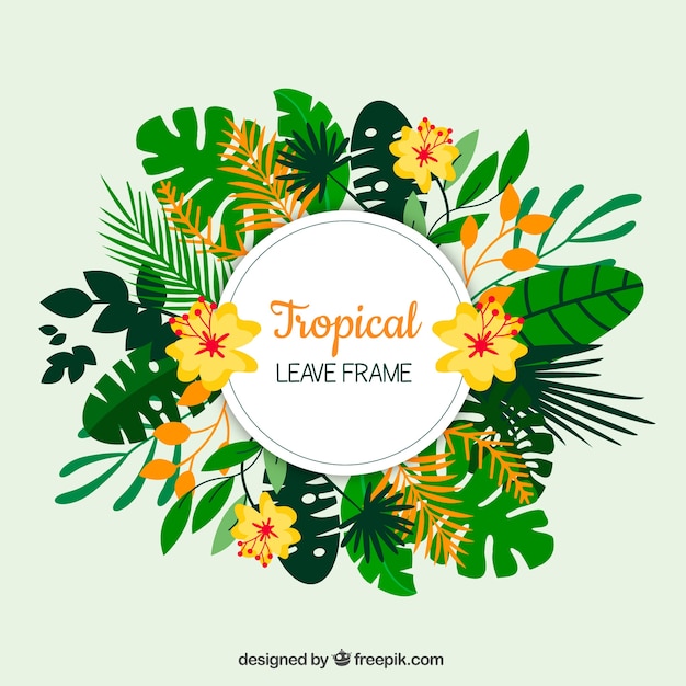 Quadro de lindas folhas tropicais