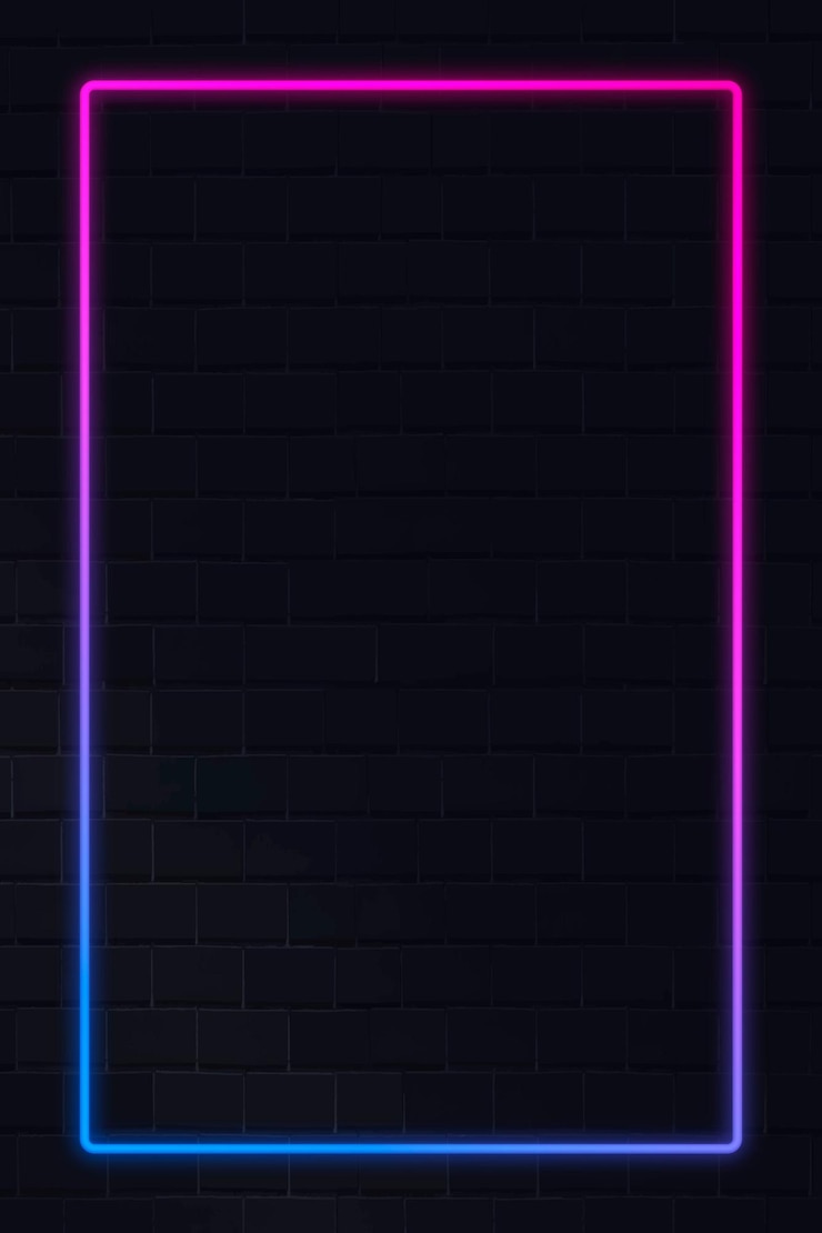 Vetor grátis quadro de néon rosa e azul em um vetor de fundo escuro