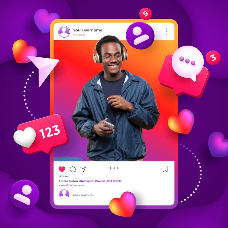 Vetor grátis quadro de postagem do instagram com gradiente