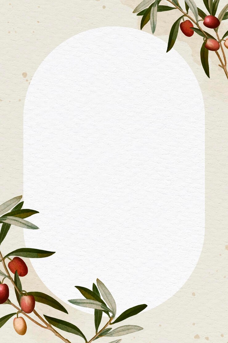 Vetor grátis quadro de ramo de oliveira em uma ilustração de fundo bege