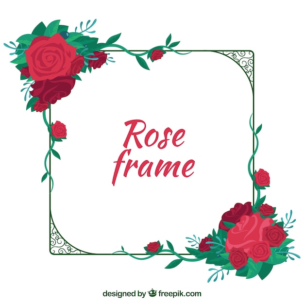 Quadro de rosas e folhas decorativas