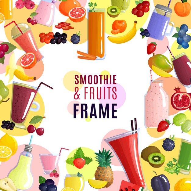 Quadro de smoothie e frutas