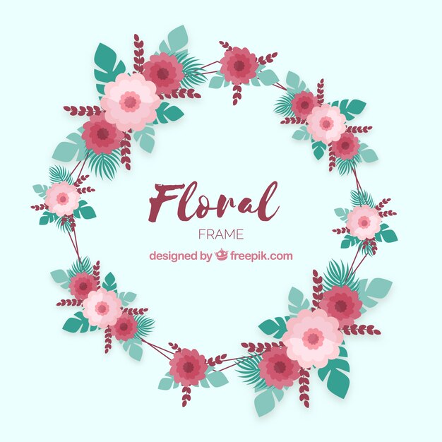 Quadro floral colorido com design plano