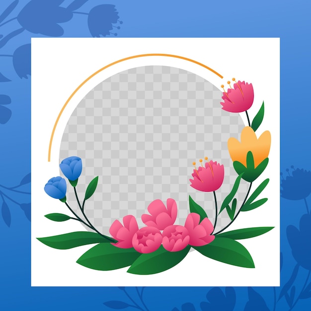 Quadro floral gradiente do facebook