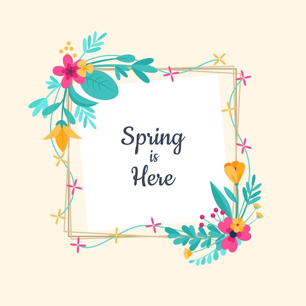 Vetor grátis quadro floral primavera design plano