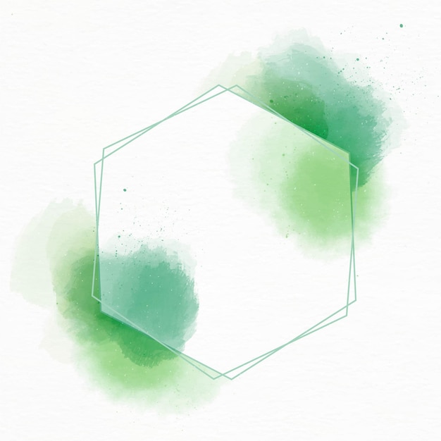 Vetor grátis quadro hexagonal aquarela abstrato com manchas