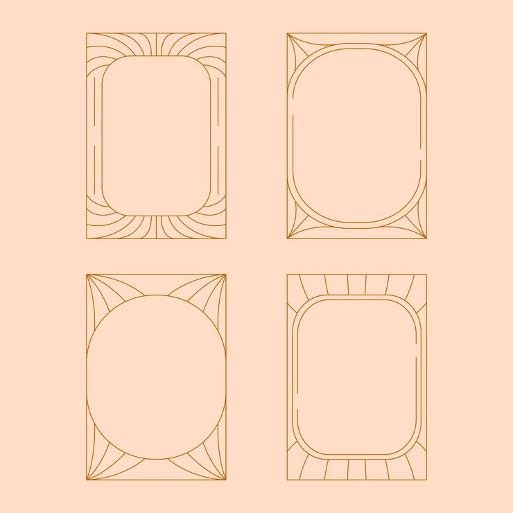 Vetor grátis quadro linear minimalista de design plano