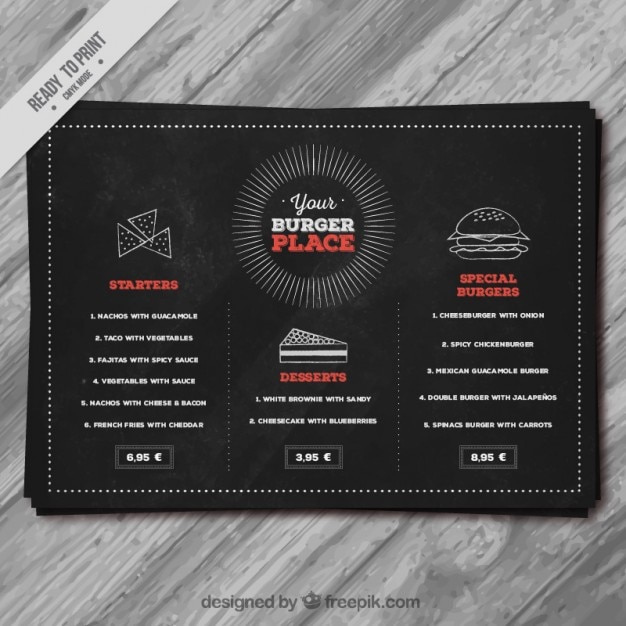 Vetor grátis quadro menu burger