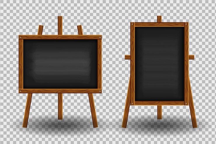 Vetor grátis quadro negro realista com moldura de madeira