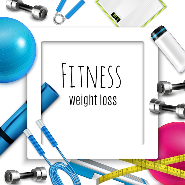 Quadro realista de Fitness de perda de peso