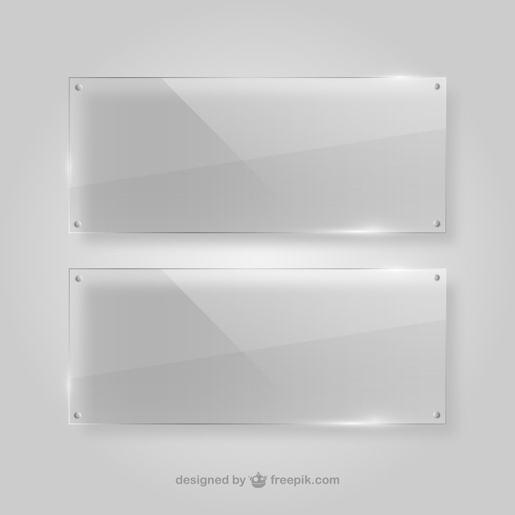 Vetor grátis quadros transparentes de cristal