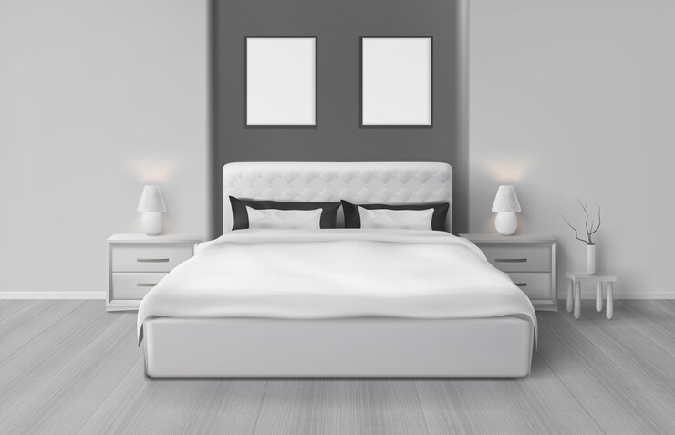 Vetor grátis quarto minimalista realista