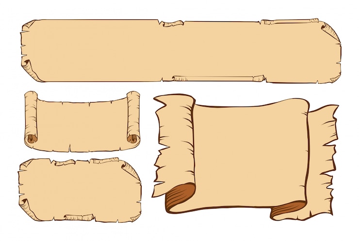 Vetor grátis quatro desenhos de papel antigo