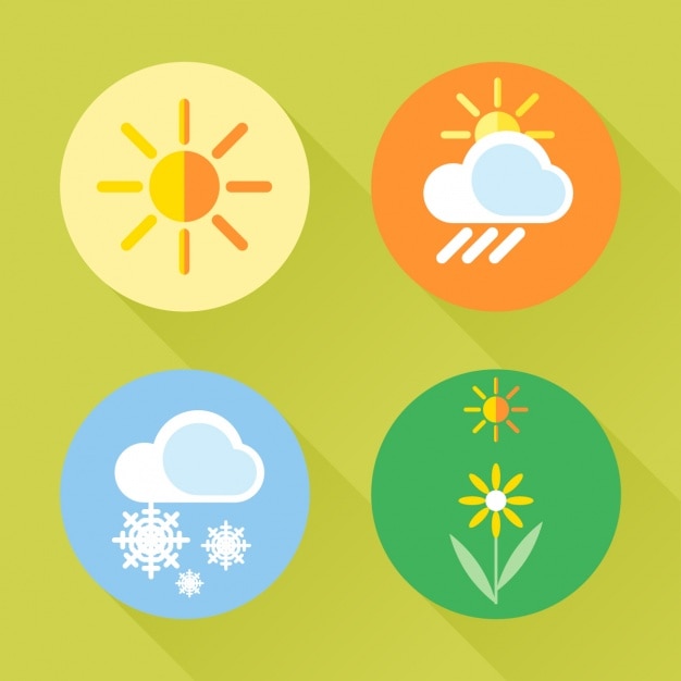 Quatro ícones sobre as estações do ano