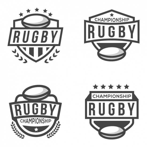 Vetor grátis quatro logotipos para o rugby