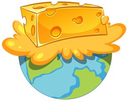 Vetor grátis queijo derretendo com símbolo da terra