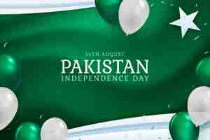 Vetor grátis radiante dia da independência do paquistão