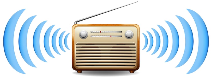 Vetor grátis rádio com onda sonora