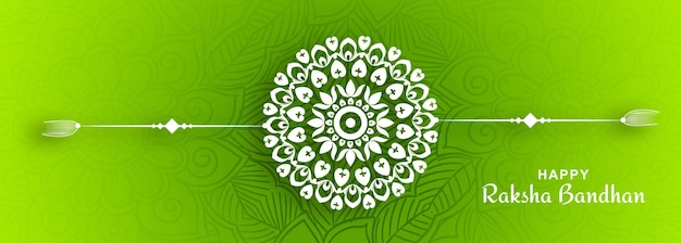 Rakhi decorativo elegante para design de cartão festival de bandeira verde raksha bandhan