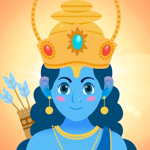 Ram navami banner com deusa criança