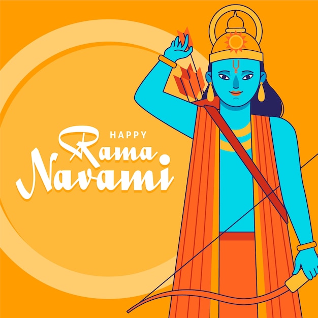 Ram navami com saudação e arqueiro