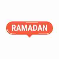 Vetor grátis ramadan kareem red vector callout banner com lua e tipografia árabe