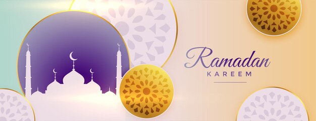 Ramadan ornamental árabe kareem lindo desenho de banner