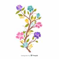 Vetor grátis ramo floral colorido em design plano