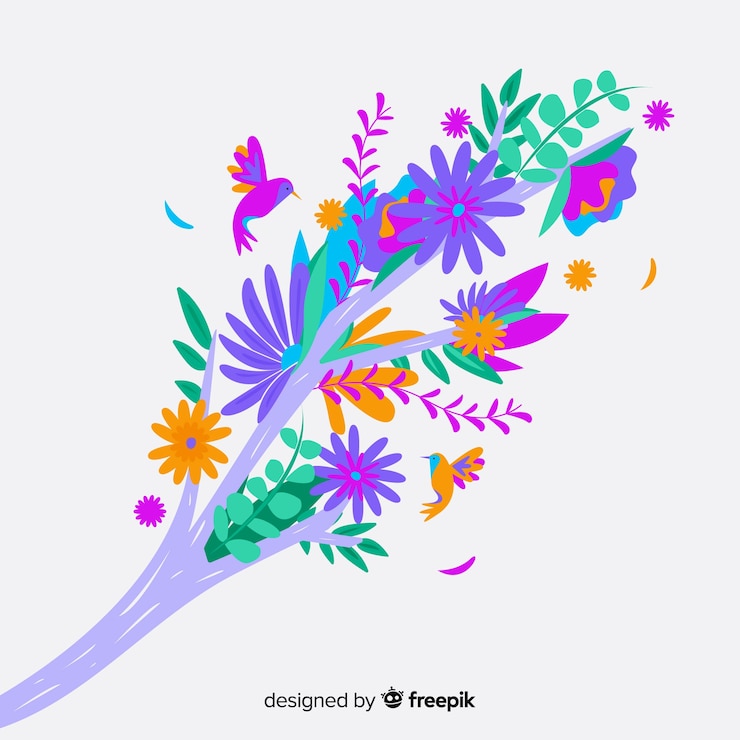 Vetor grátis ramo floral colorido em design plano