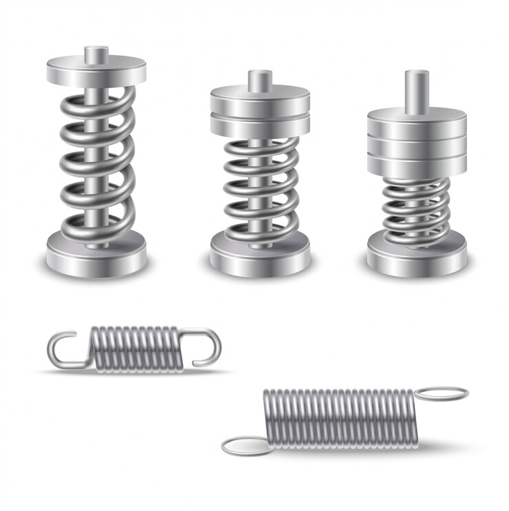 Vetor grátis realistic metal springs devices