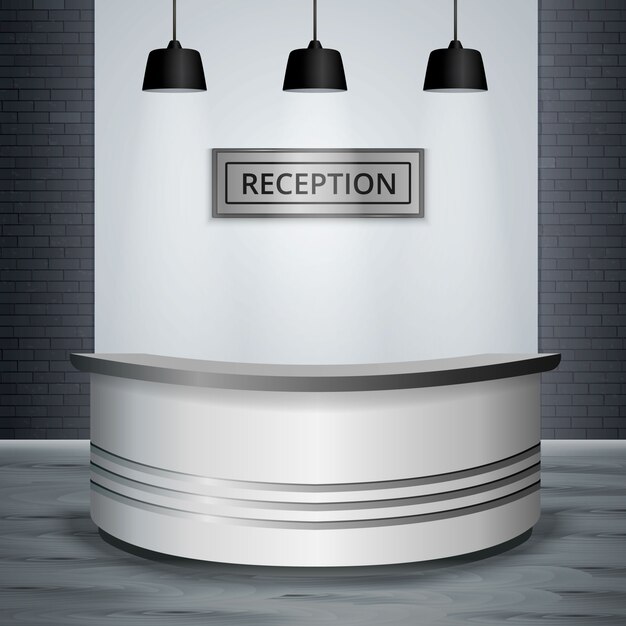 Recepção Lobby Escritório Interior Realista
