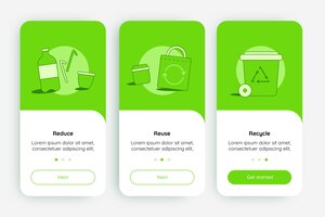 Vetor grátis reciclar telas de aplicativos integradas
