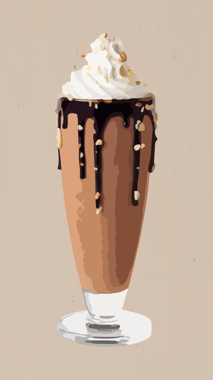 Vetor grátis recurso de design de adesivo de milkshake de chocolate vetorizado