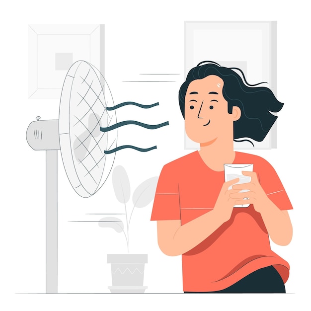 Vetor grátis refrescante da ilustração do conceito de calor do verão