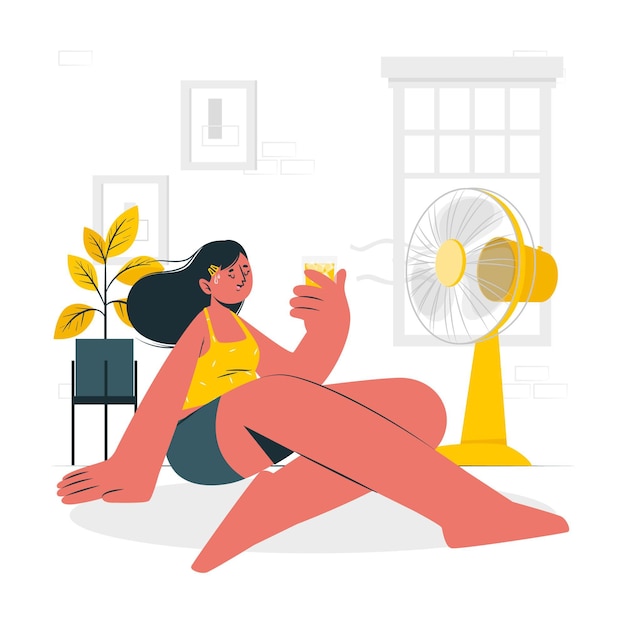 Vetor grátis refrescante da ilustração do conceito de calor do verão