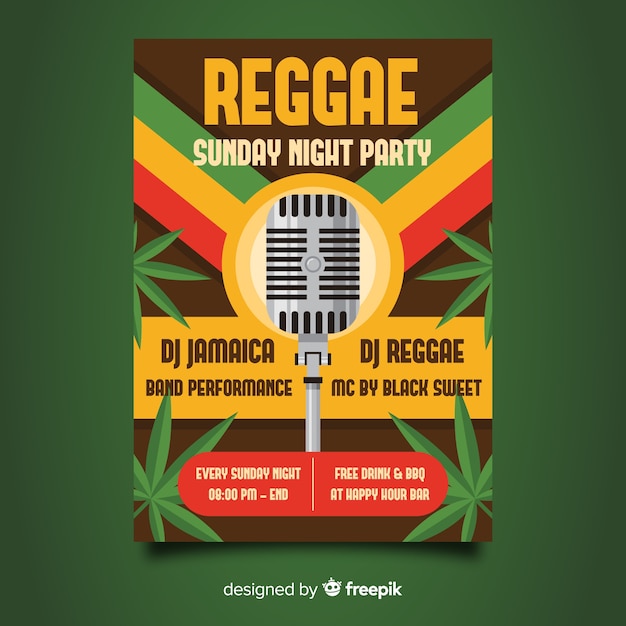 Reggae party night flyer