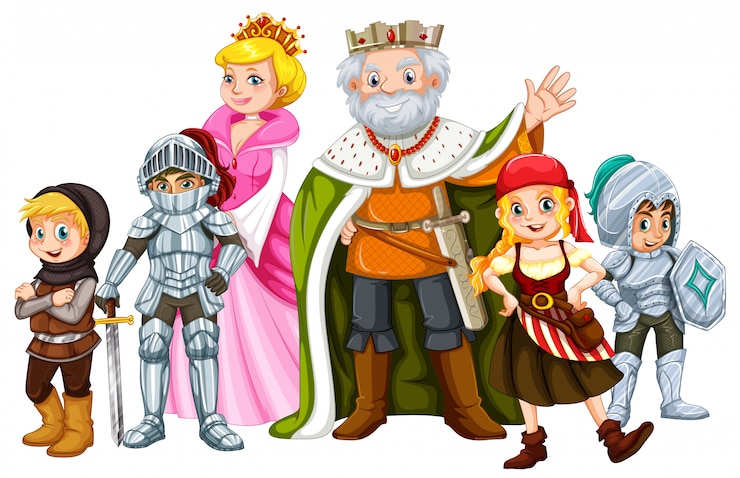 Vetor grátis rei e outros personagens de contos de fada