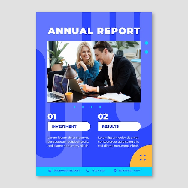 Vetor grátis relatório anual de conceito de pagamento de design plano