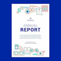 Vetor grátis relatório anual de oftalmologista de contorno de design plano