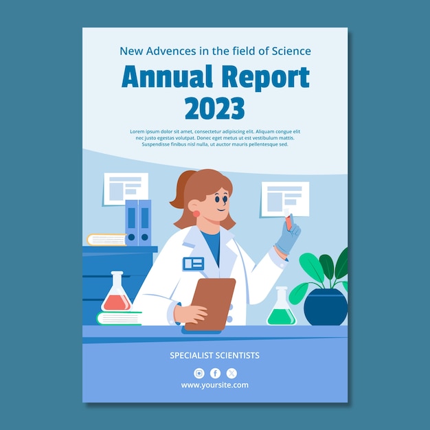 Vetor grátis relatório anual de pesquisa científica