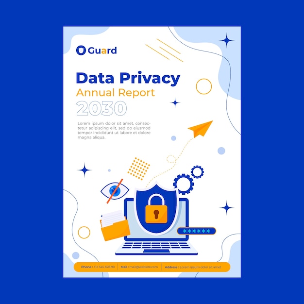 Relatório anual de privacidade de dados de design plano