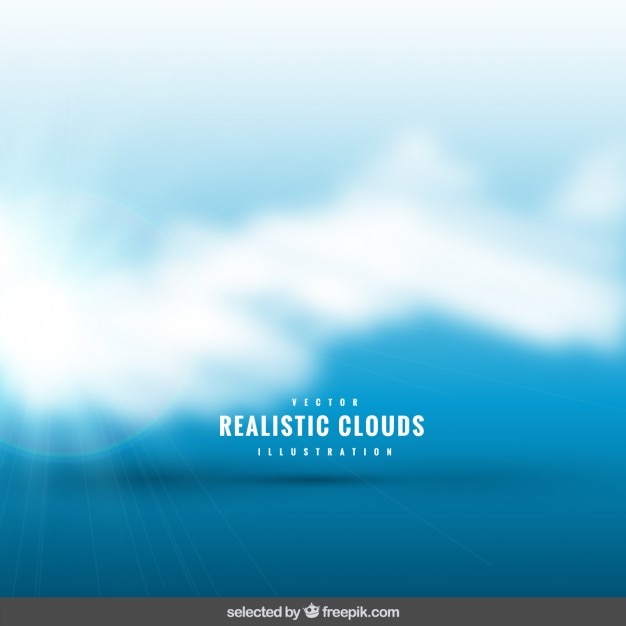 Vetor grátis reluzente nuvens realistas fundo