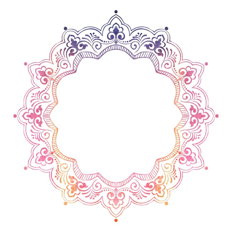 Vetor grátis renda redonda ornamental com elementos de damasco e arabescos