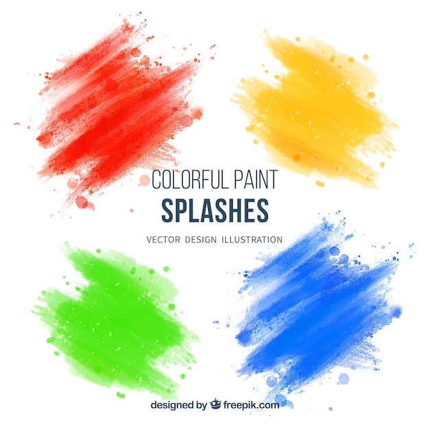 Respingos de tinta coloridas
