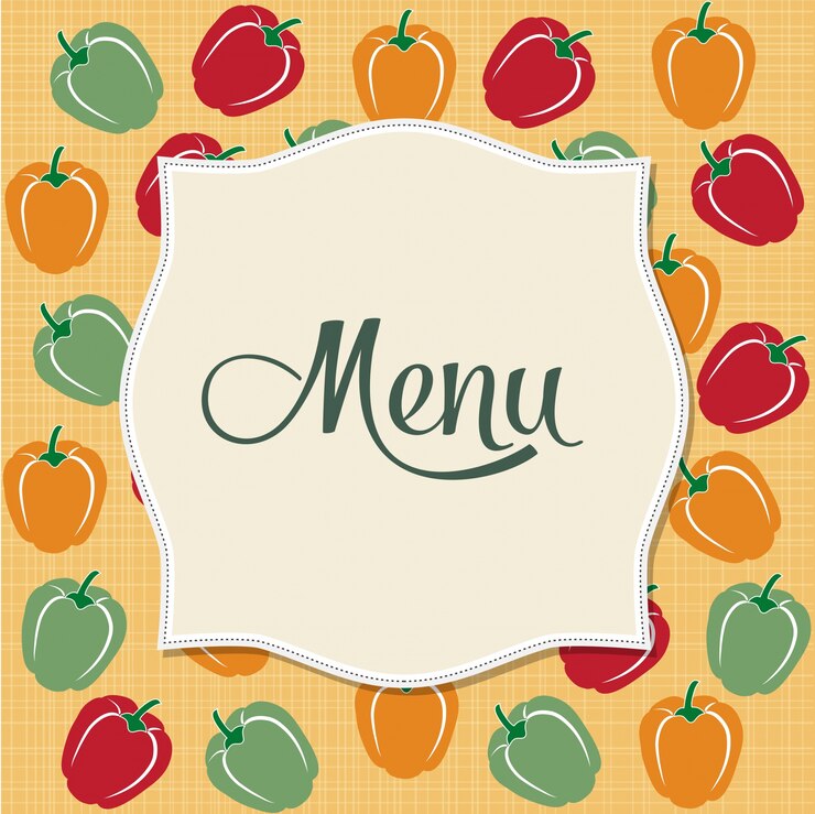 Vetor grátis restaurante menu design com pimentões