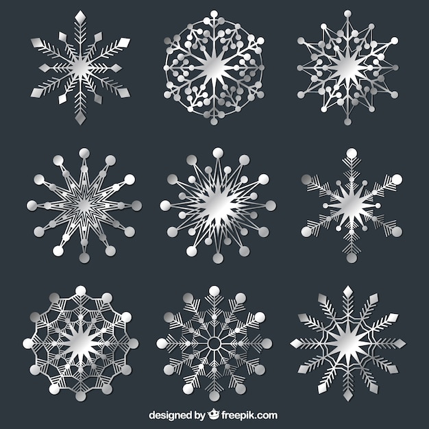 Vetor grátis resumo coleção flocos de neve