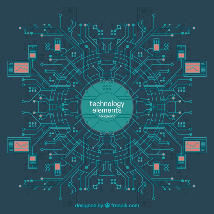 Vetor grátis resumo dos elementos da tecnologia