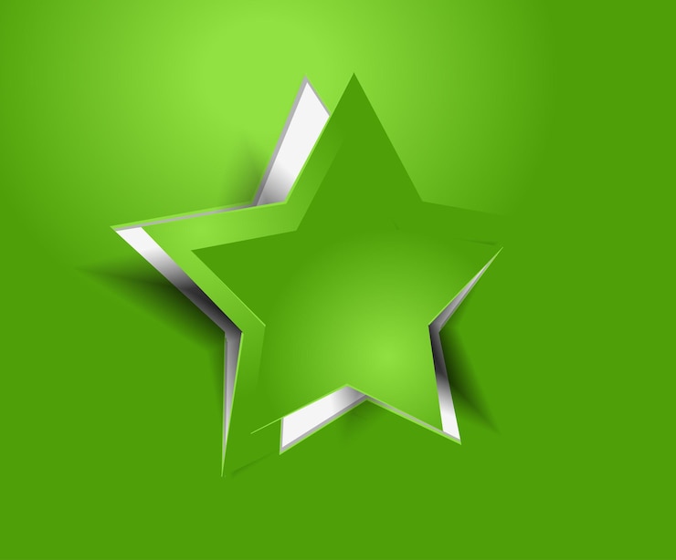 Vetor grátis retire o desenho de papel estrela sobre um fundo verde.